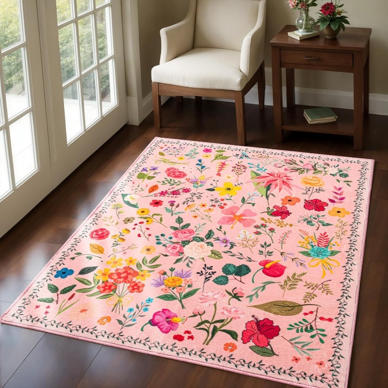 Commercial Printing Options - Alfombra de Franela con Estampado Floral